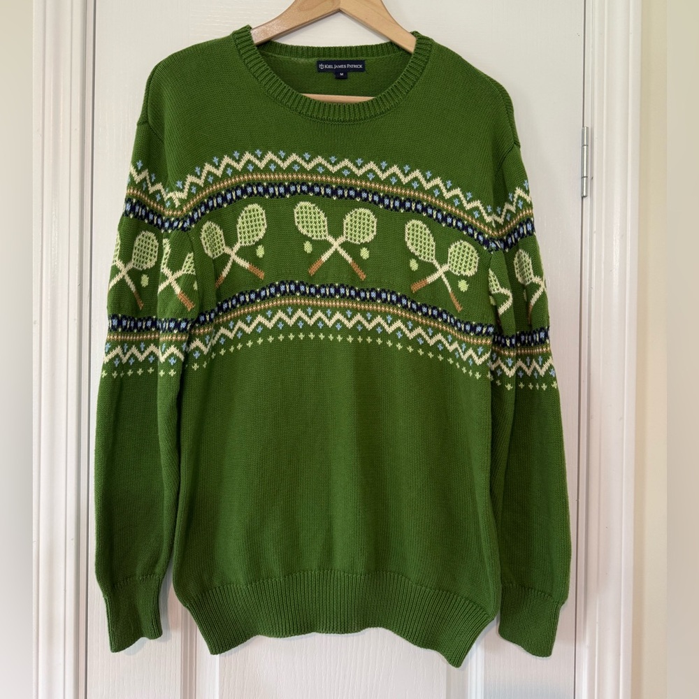 Kiel James Patrick Green Tennis Sweater - Picture 3 of 10